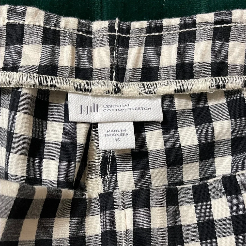 J. Jill Black and White Checkered Straight Leg Pants
